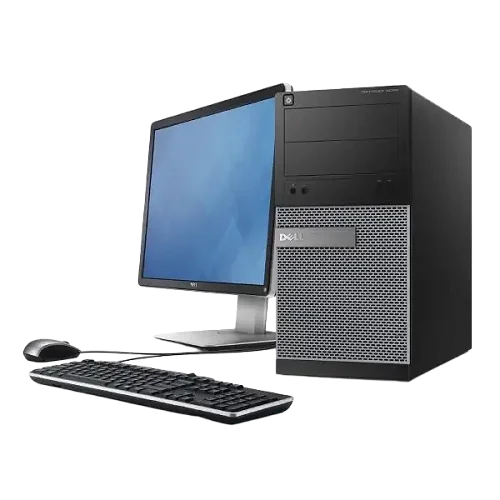 Dell 7010 Tower Intel Core 8GB 500gb Windows 10 Home 19" Monitor