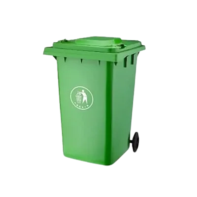 Outdoor 100L Plastic Waste Bin with 2 Wheels - Green